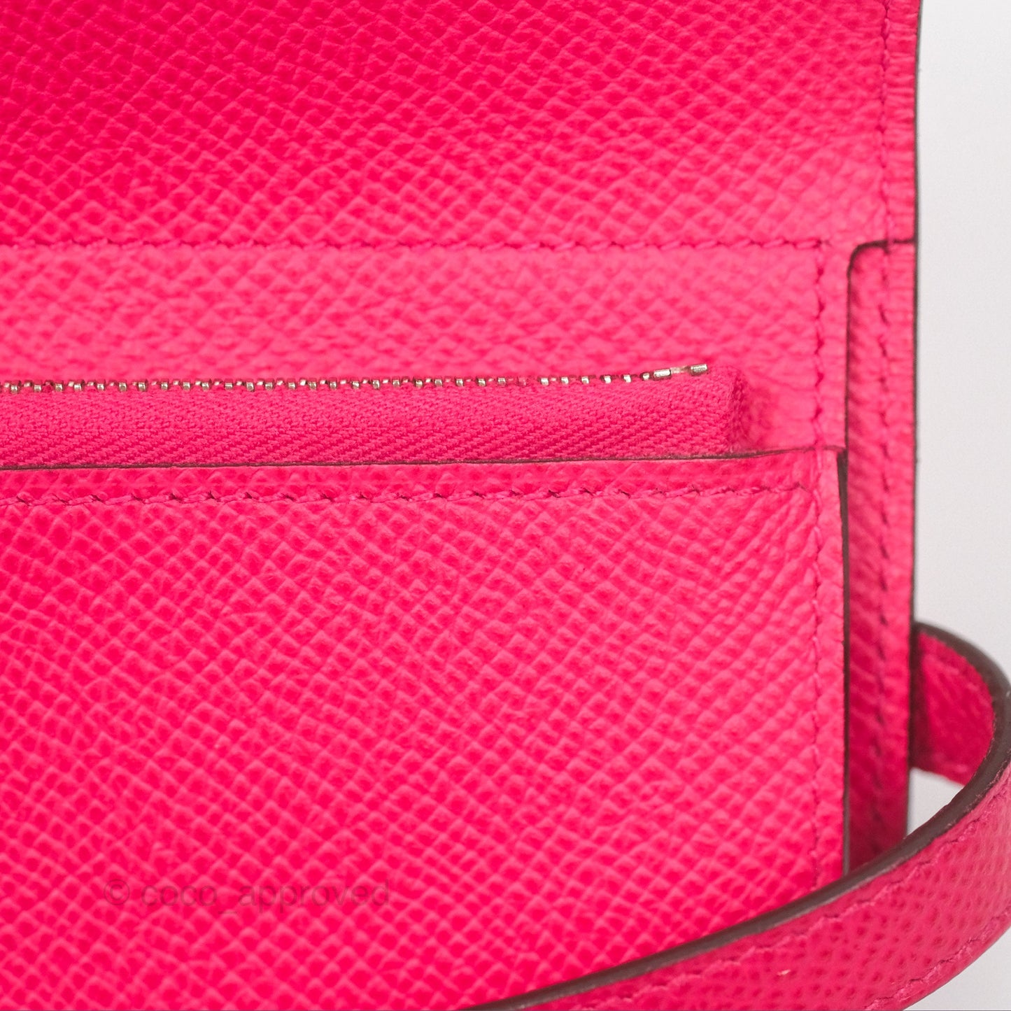 Hermès Small Kelly Wallet Rose Extreme I6 Epsom Palladium Hardware