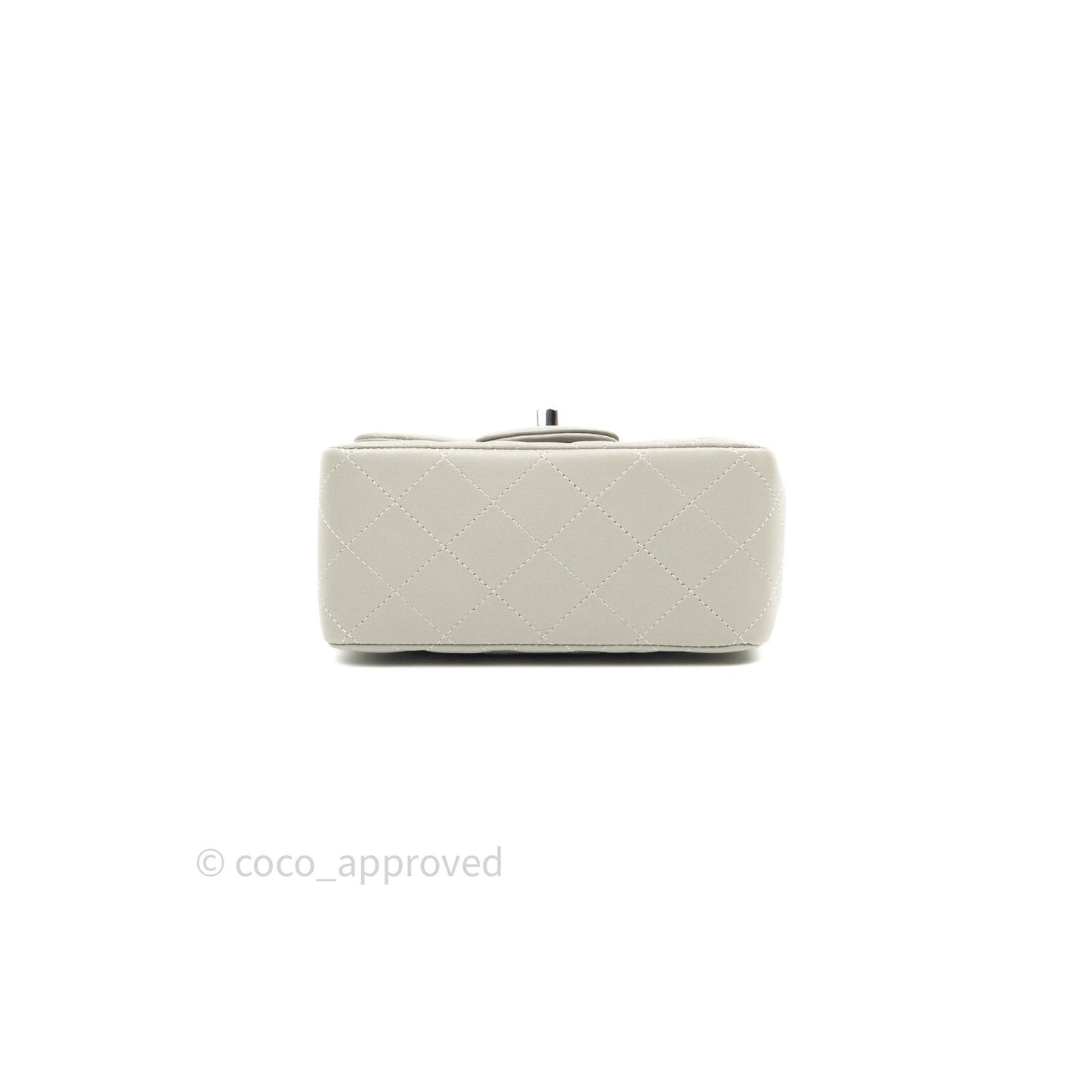 Chanel Mini Square Grey Lambskin Silver Hardware 19B