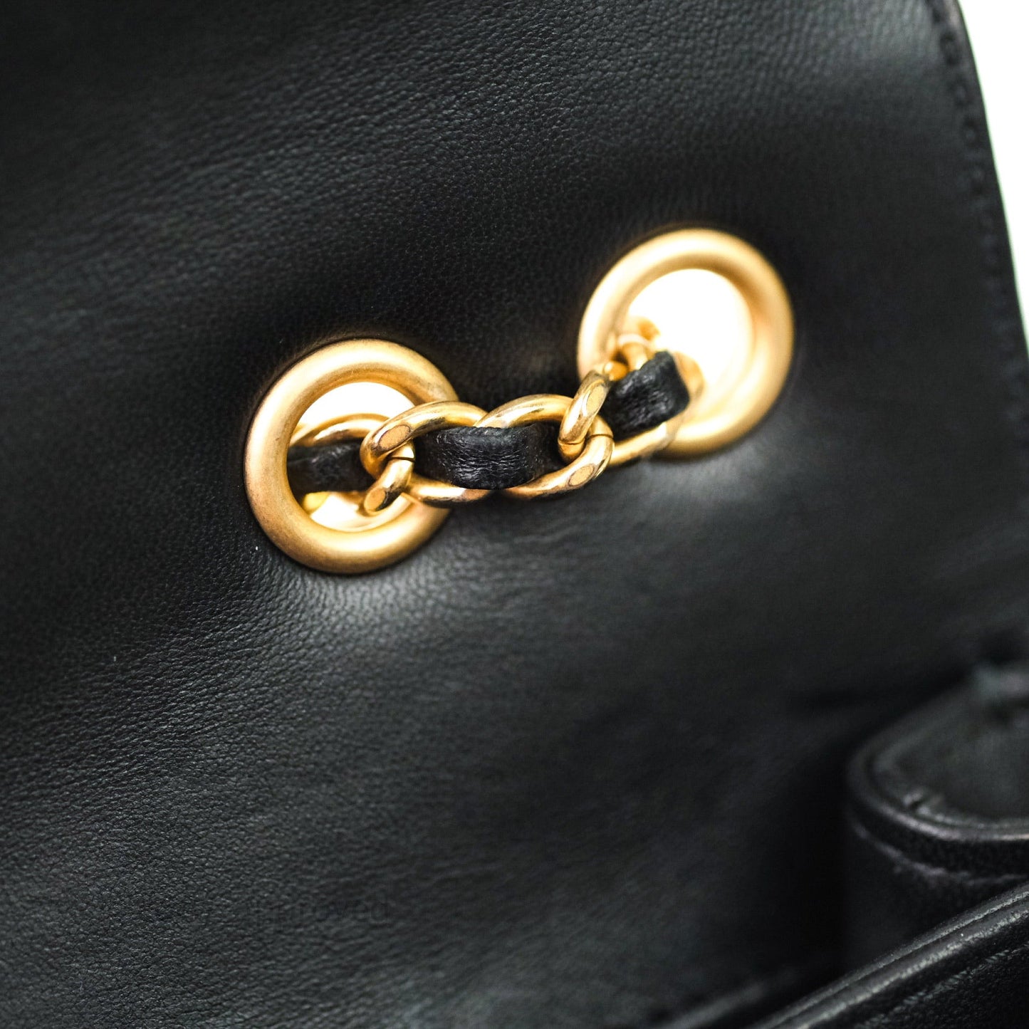 Chanel Coco Vintage Flap Small Bag Black Lambskin Gold Hardware