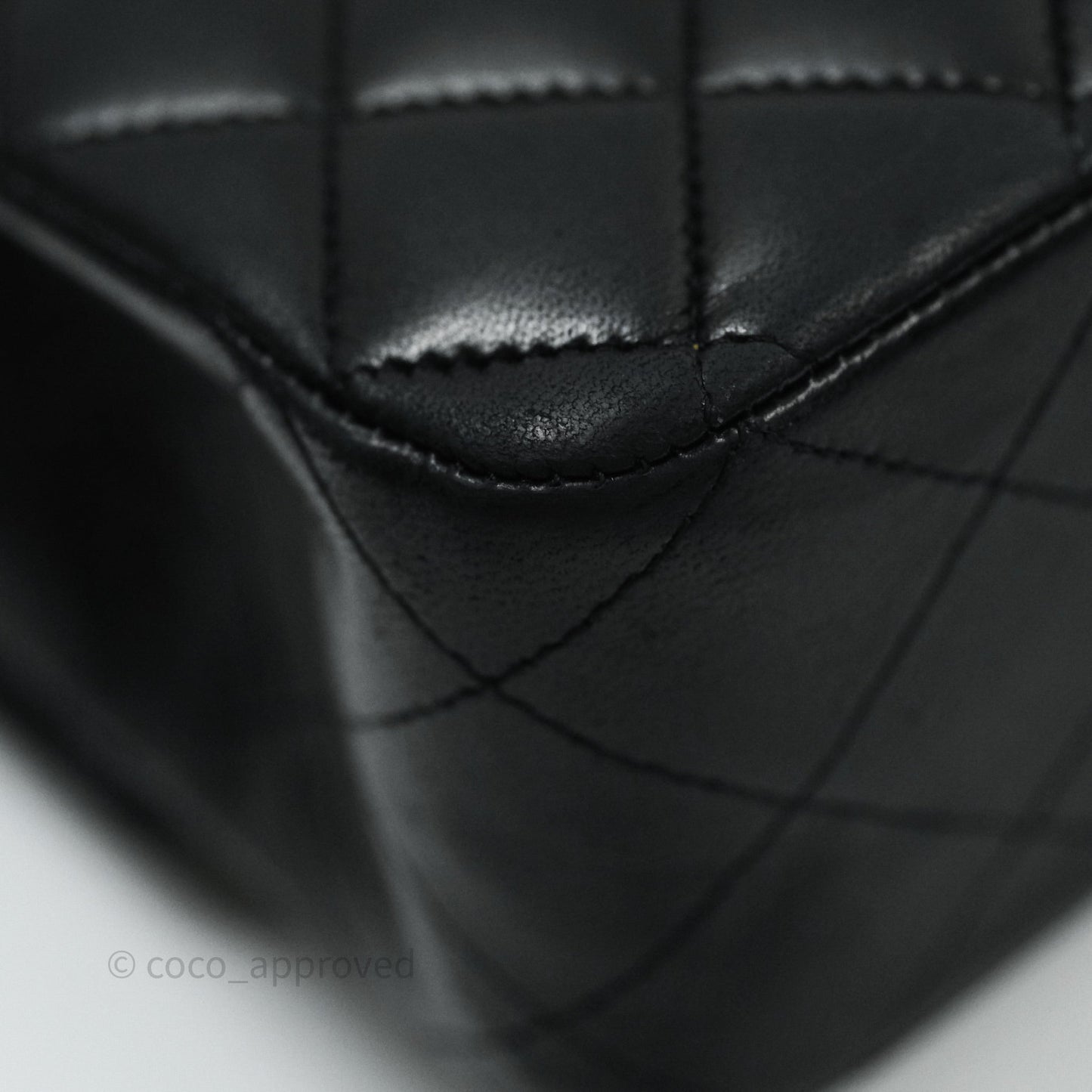 Chanel Classic M/L Medium Double Flap Black Lambskin Silver Hardware