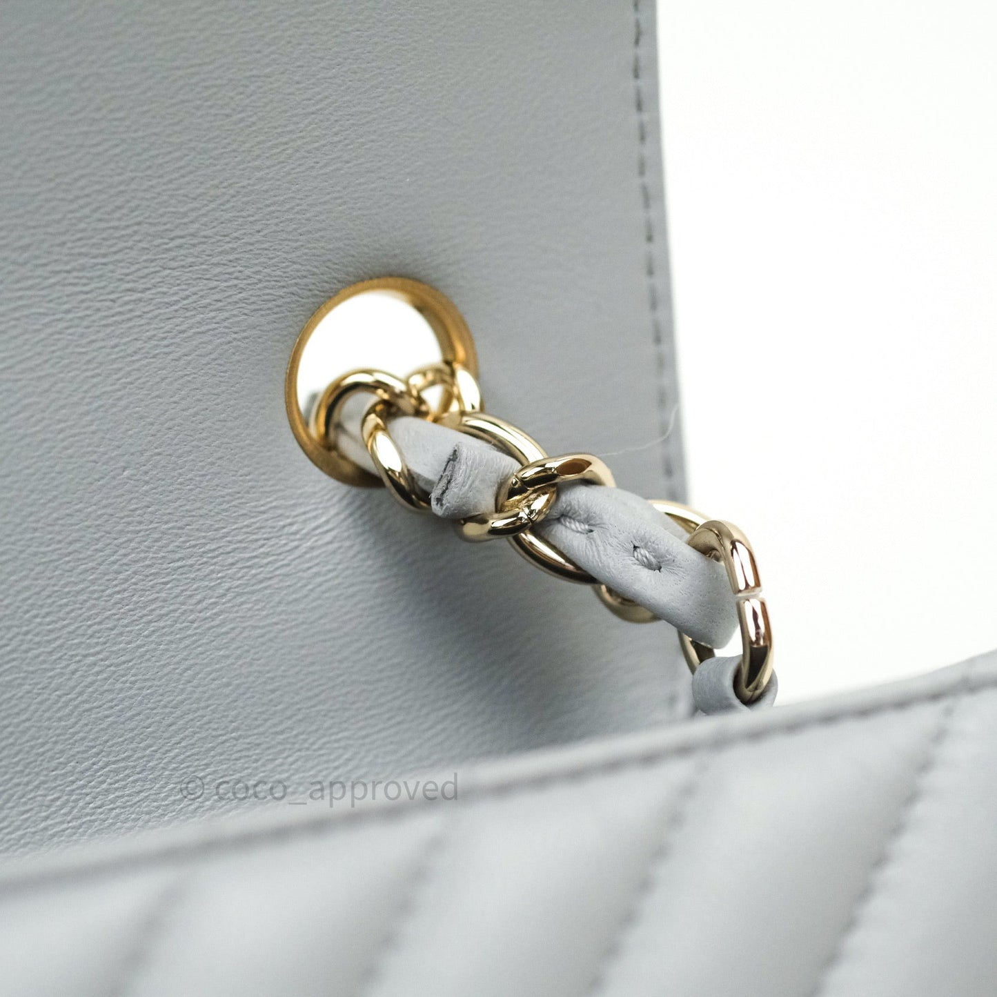 Chanel Quilted Mini Rectangular Grey Lambskin Gold Hardware