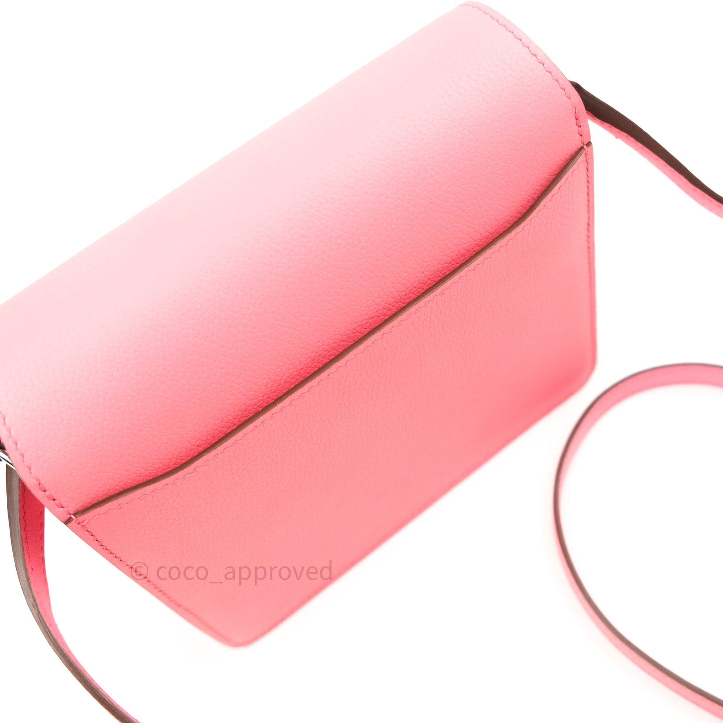 Hermès Roulis Mini 18 Rose Azalee Evercolor Palladium Hardware