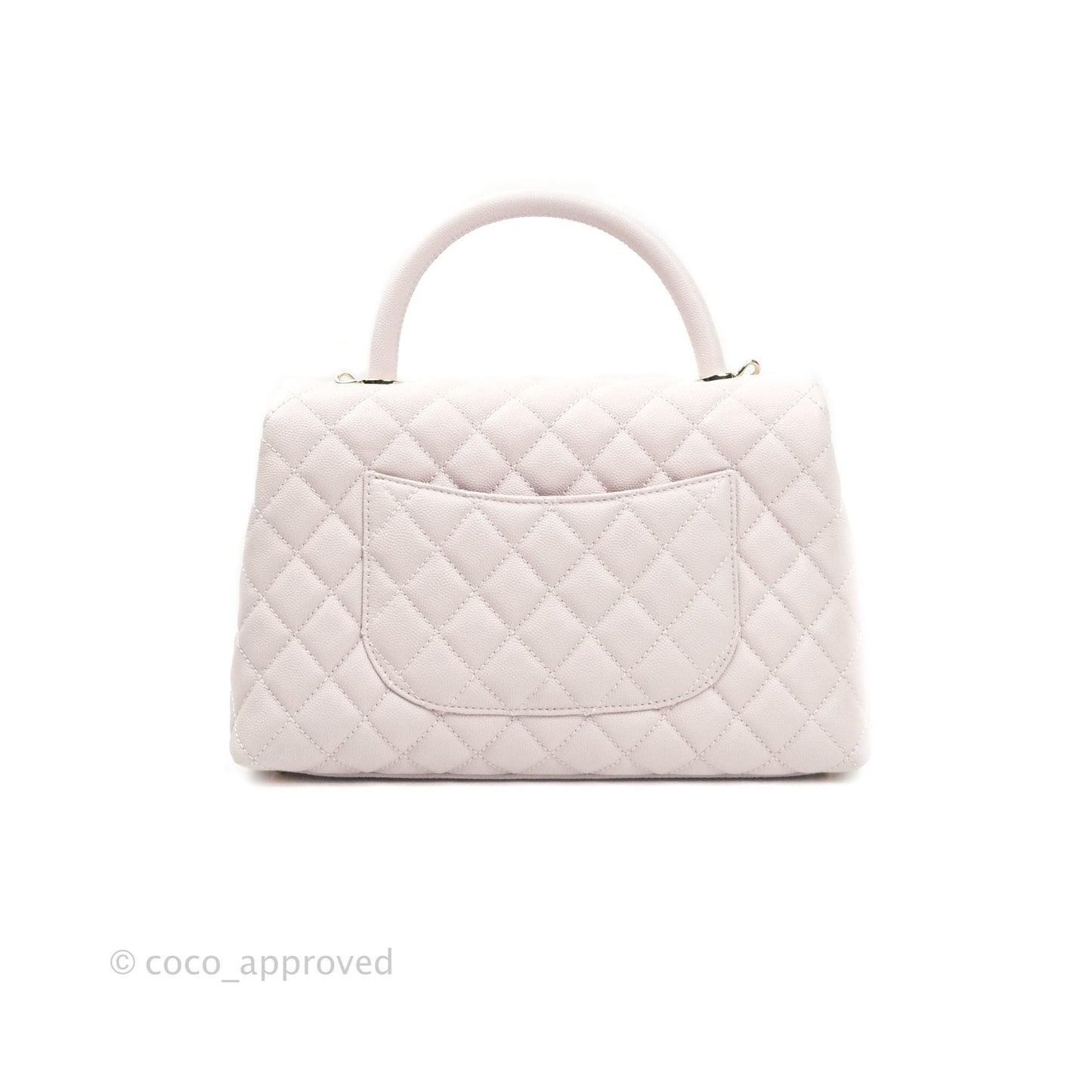 Chanel Small Coco Handle Quilted Lilac Caviar Gold Hardware