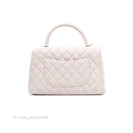 Chanel Small Coco Handle Quilted Lilac Caviar Gold Hardware