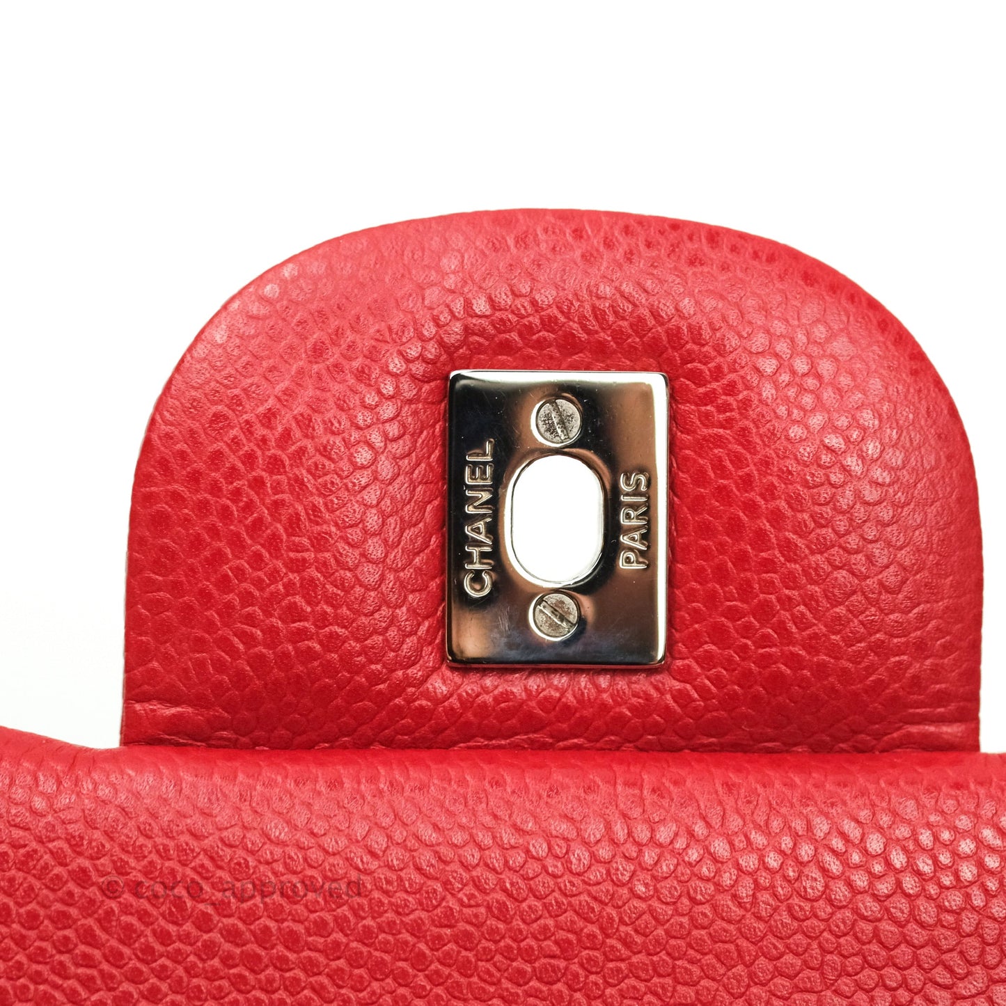 Chanel Classic Jumbo Double Flap Red Caviar Silver Hardware⁣⁣