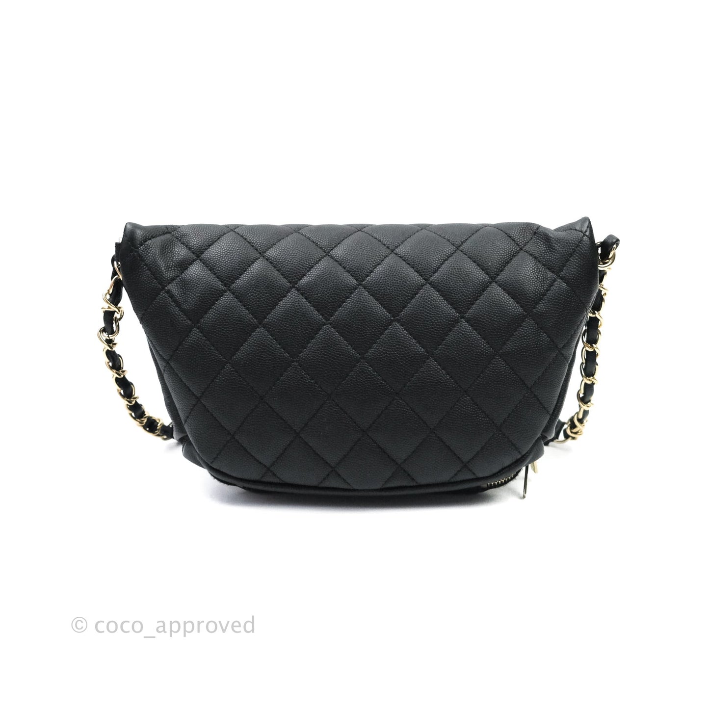 Chanel Quilted Business Affinity Waist Belt Bag Black Caviar Gold Hardware