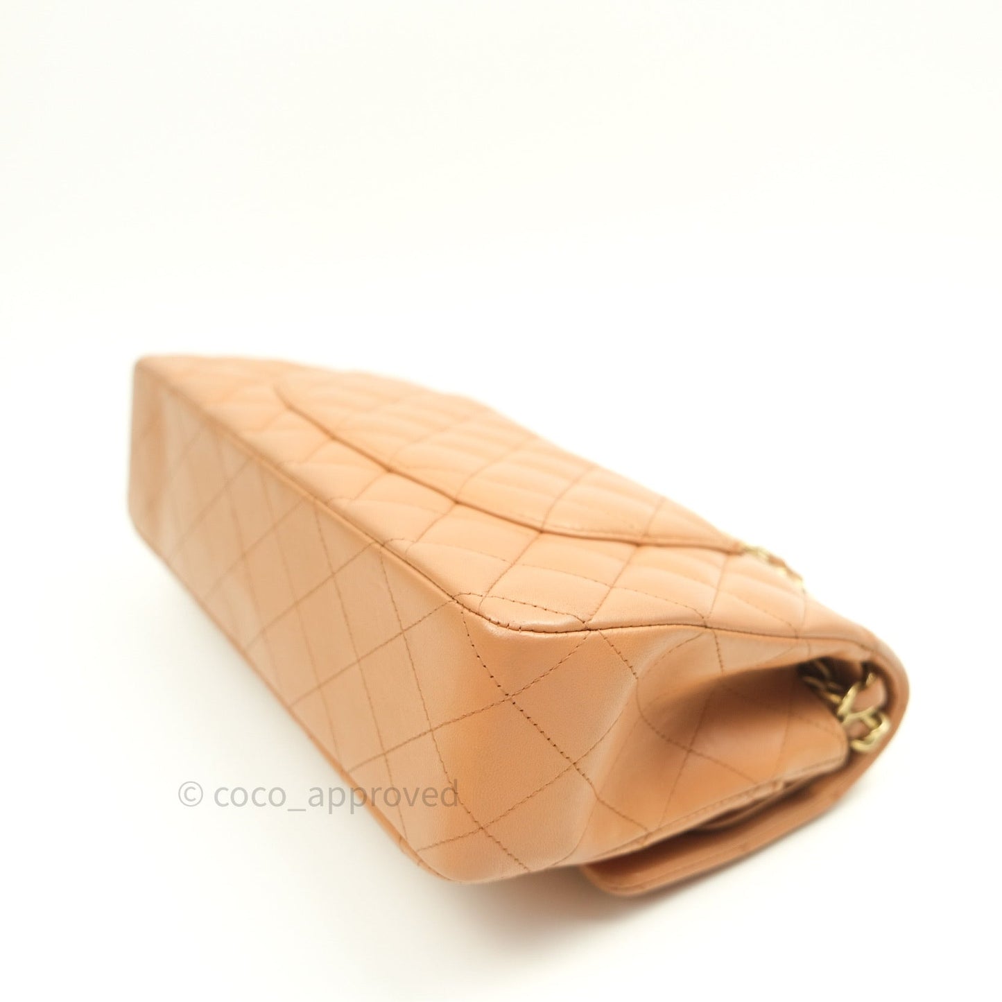 Chanel Classic M/L Beige Lambskin Gold Hardware