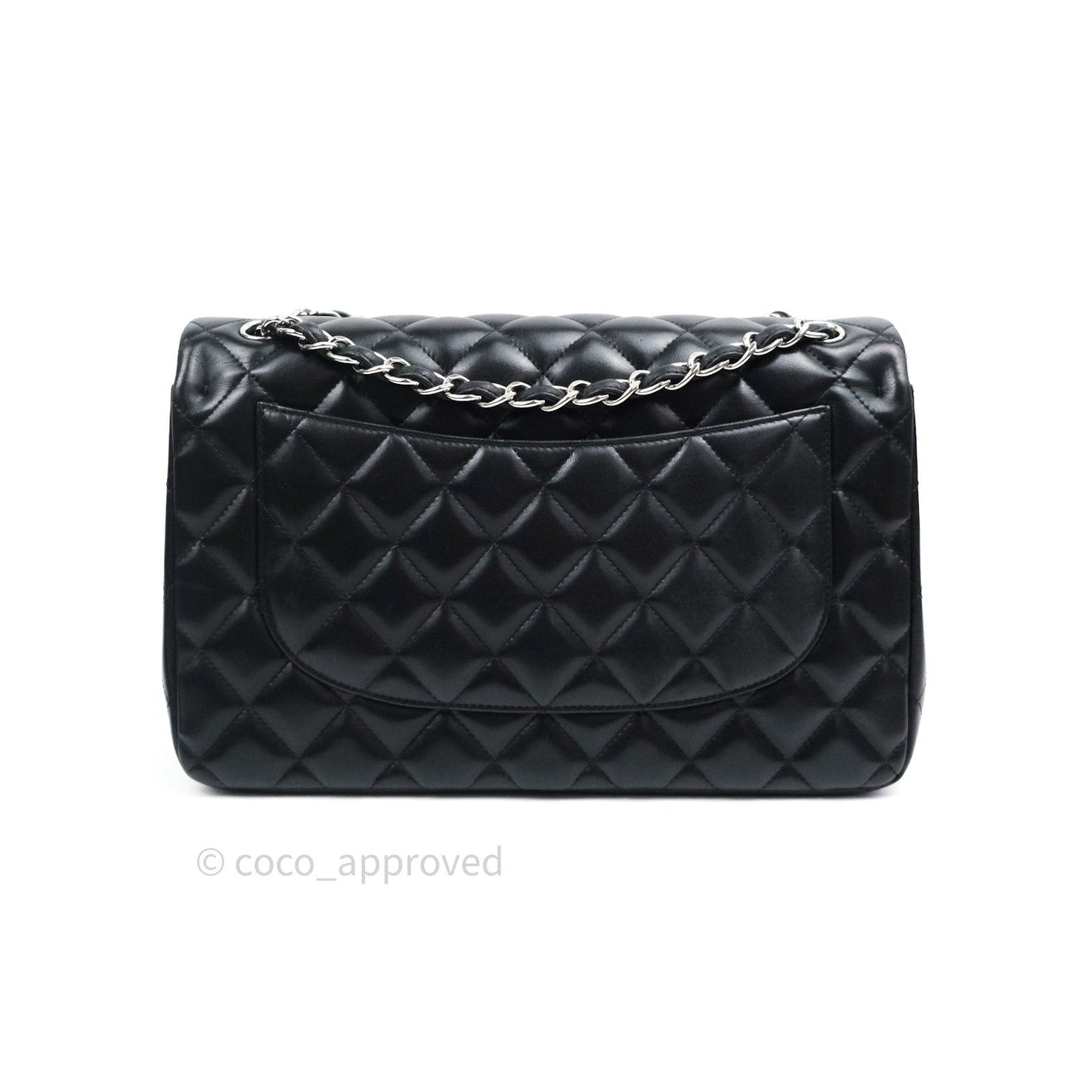 Chanel Classic Jumbo Double Flap Black Lambskin Silver Hardware⁣⁣