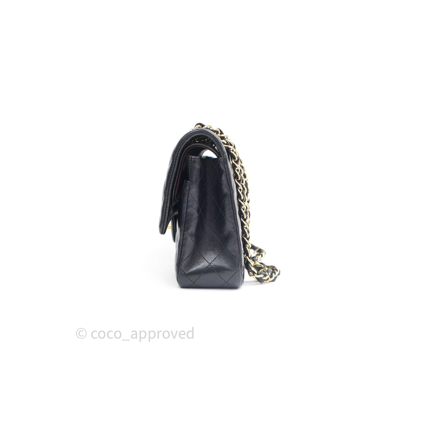 Chanel Classic M/L Black Lambskin Gold Hardware