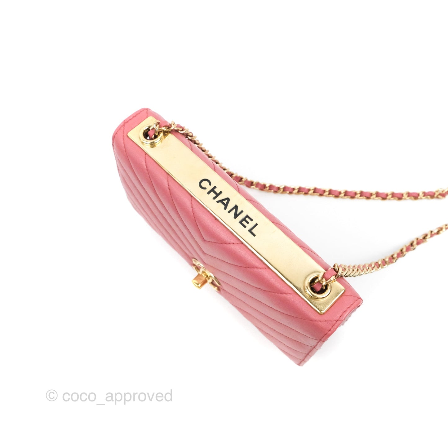 Chanel Trendy CC Chevron WOC Dark Pink Lambskin Gold Hardware