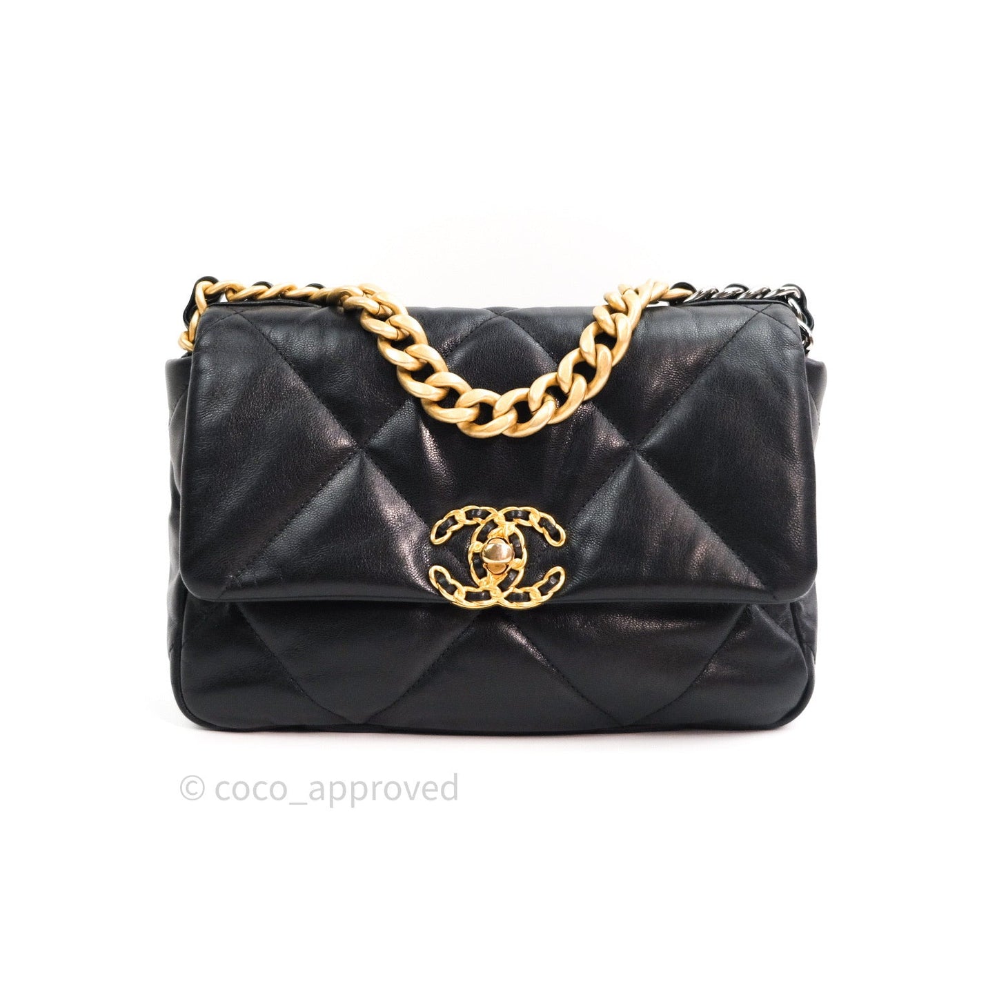 Chanel 19 Small Beige Goatskin Mixed Hardware