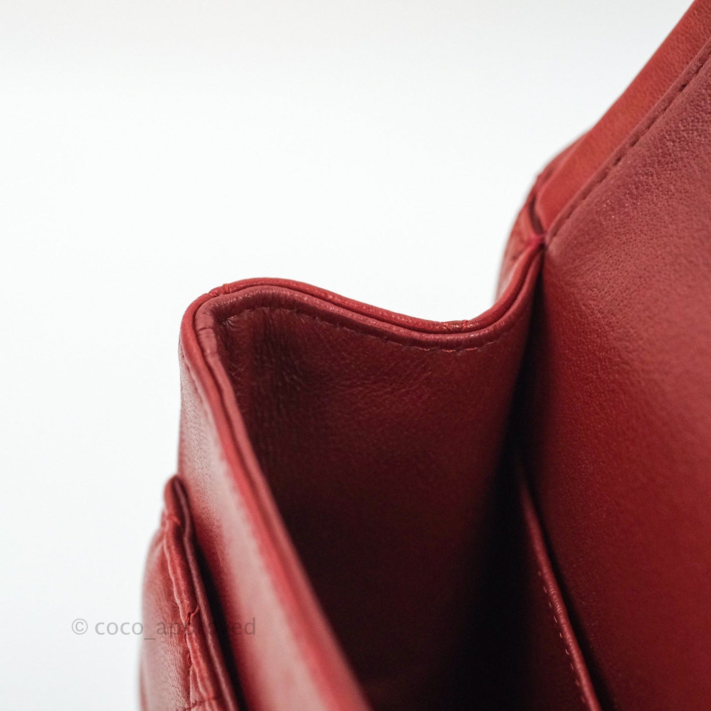 Chanel Classic M/L Medium Double Flap Dark Red Lambskin Gunmetal Hardware