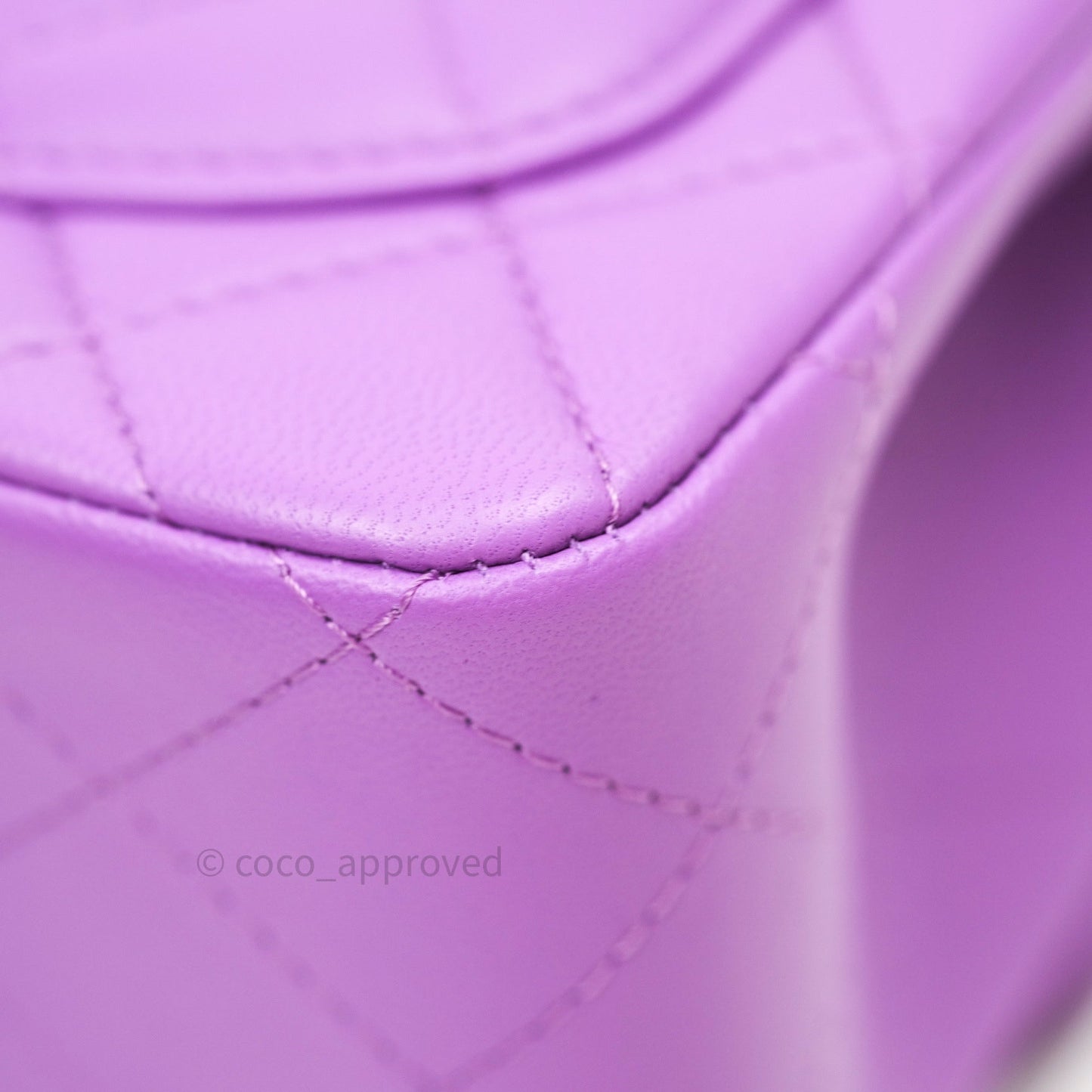 Chanel Mini Square Purple Lambskin Silver Hardware