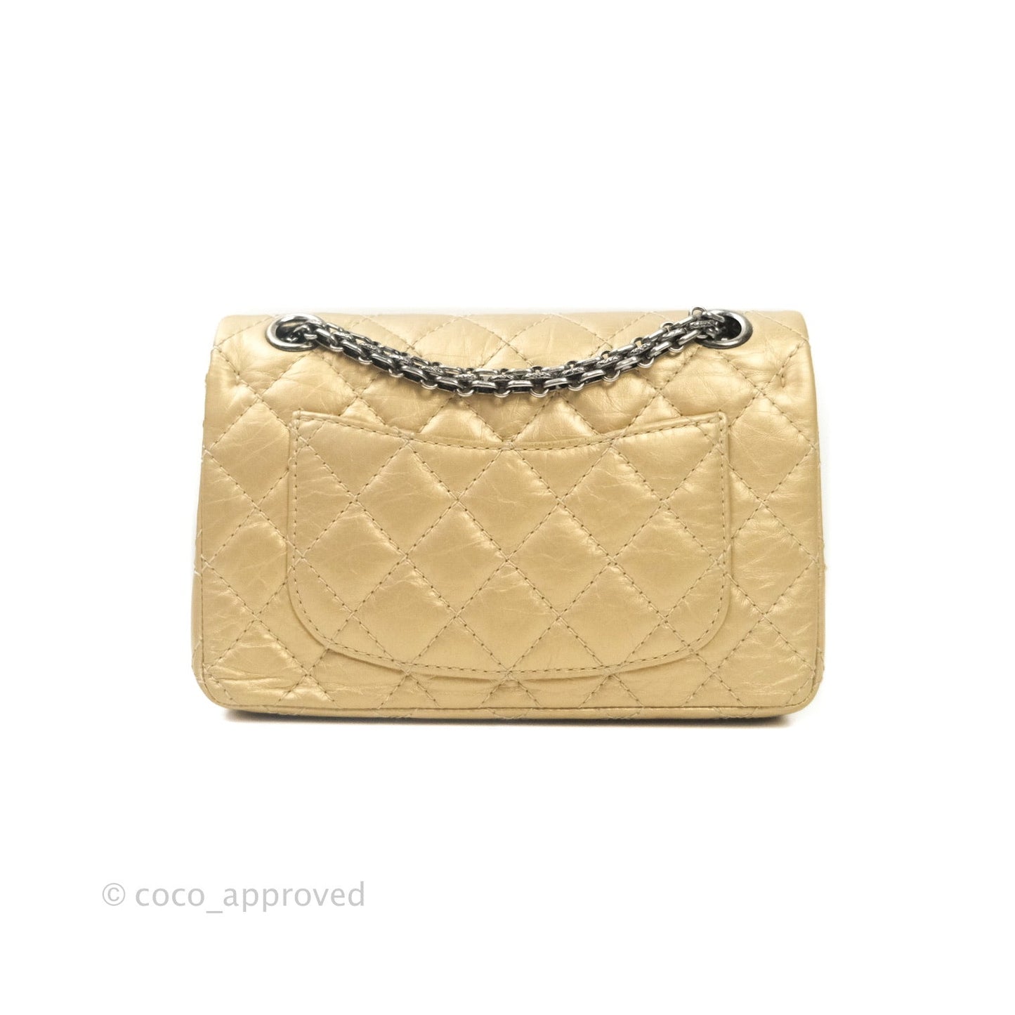 Chanel Mini Reissue 224 Gold Aged Calfskin Ruthenium Hardware