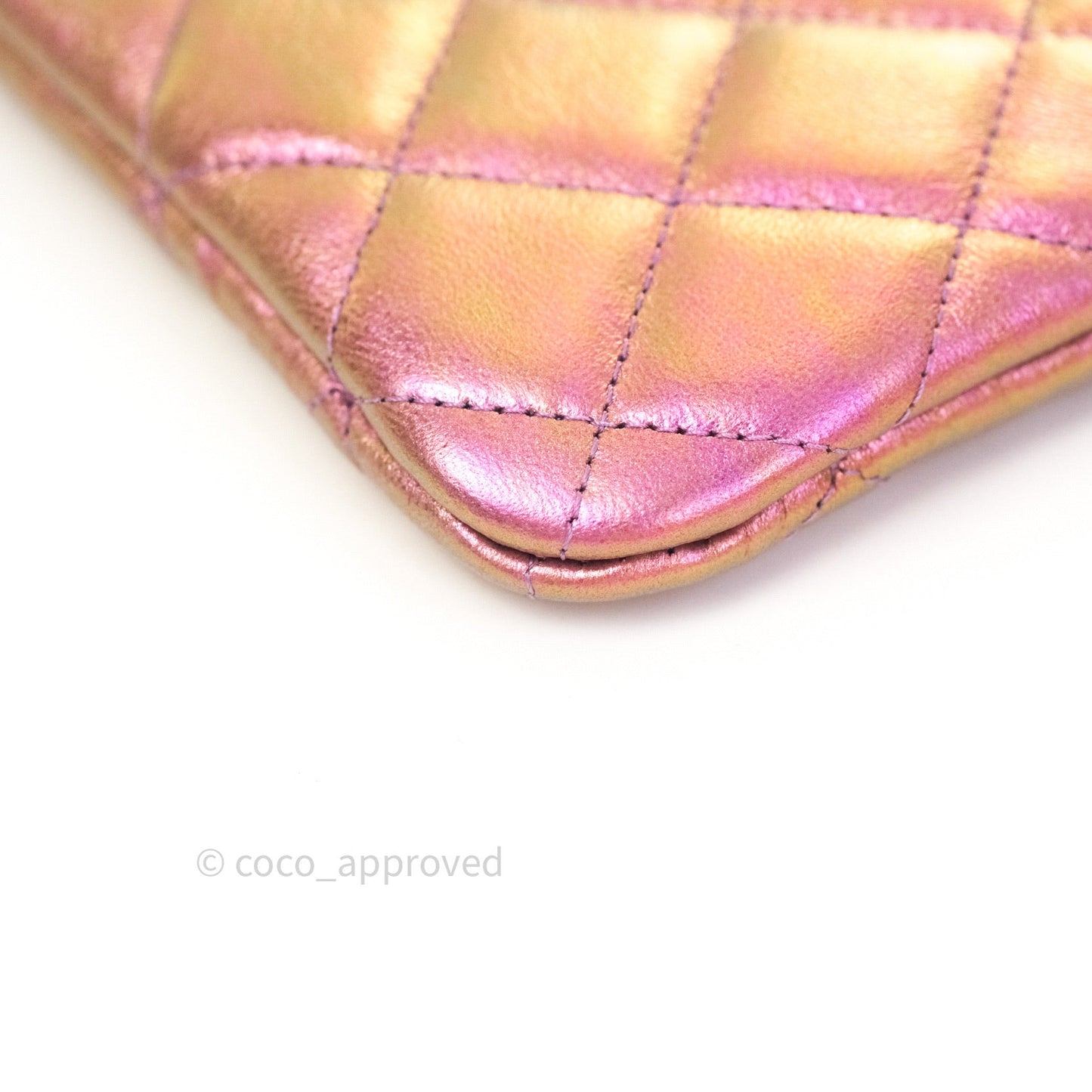 Chanel Quilted Mini O Case Iridescent Purple Gold Hardware 20B