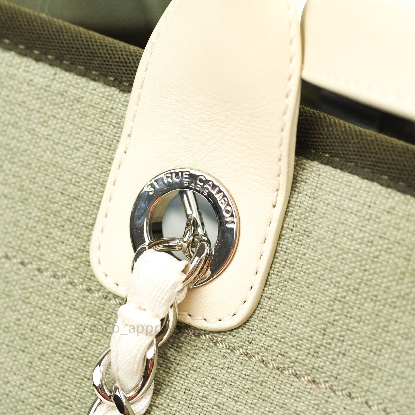 Chanel Canvas Large Deauville Tote Beige