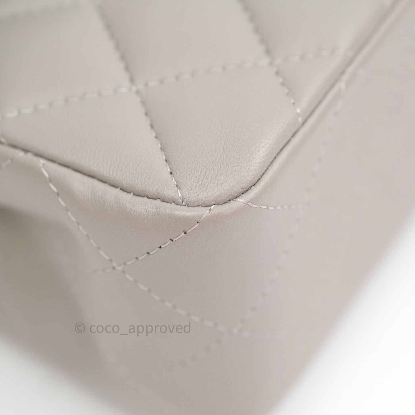 Chanel Classic Small S/M Flap Grey Lambskin Silver Hardware