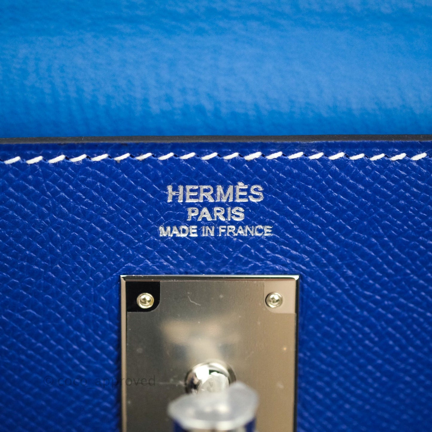 Hermès Kelly 32 Bleu Electrique Epsom Palladium Hardware