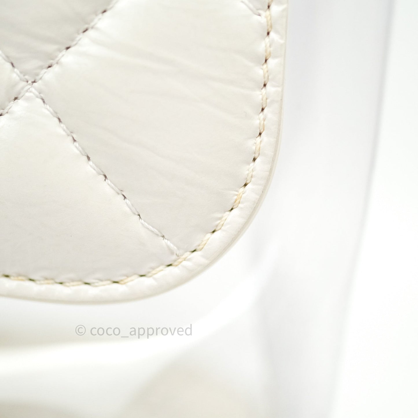 Chanel Crumpled Calfskin PVC Quilted Backpack White
