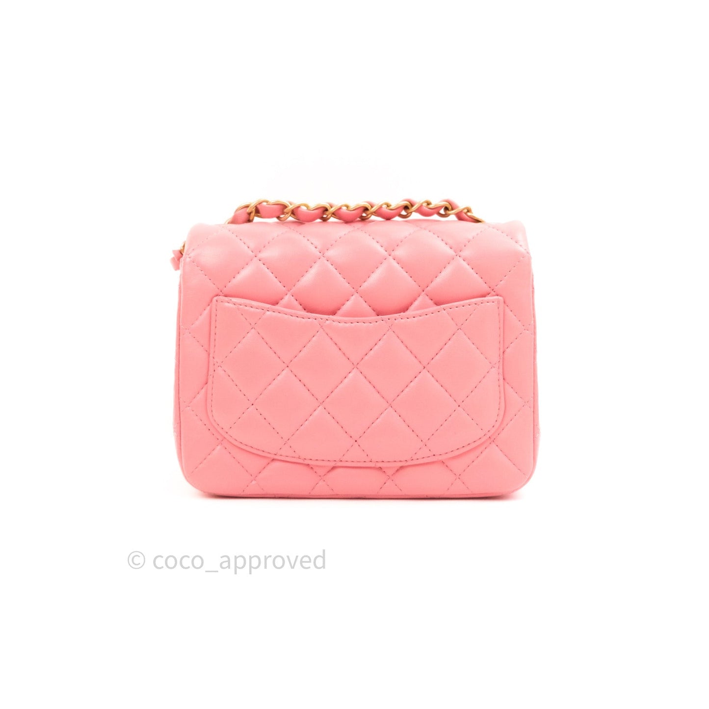 Chanel Mini Square Pink Lambskin Gold Hardware