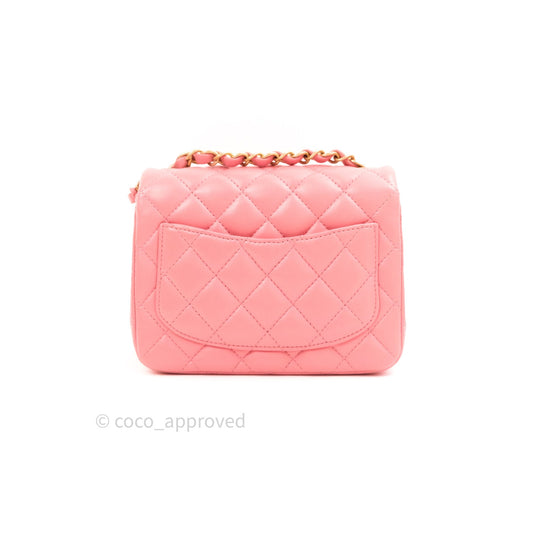 Chanel Mini Square Pink Lambskin Gold Hardware