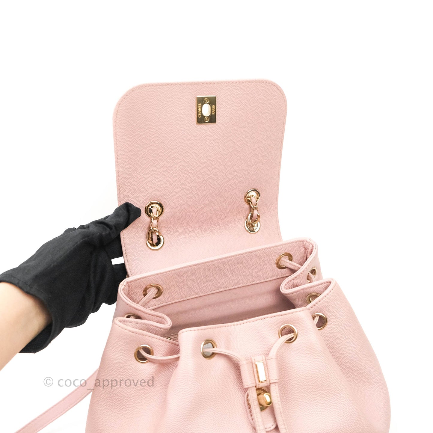 Chanel Quilted Business Affinity Backpack Pink Caviar Gold Hardware