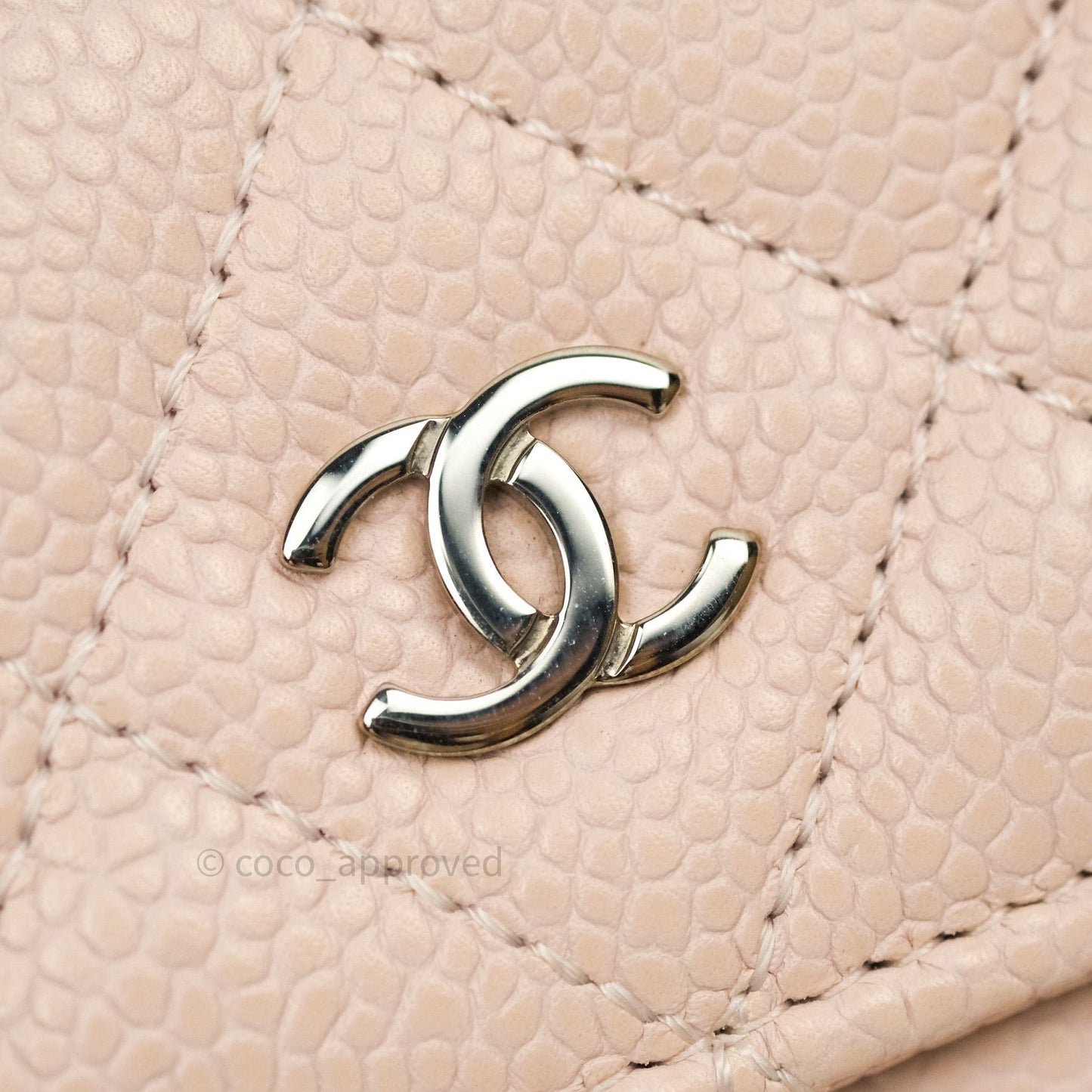 Chanel Sakura Pink Caviar Silver Hardware Long Wallet