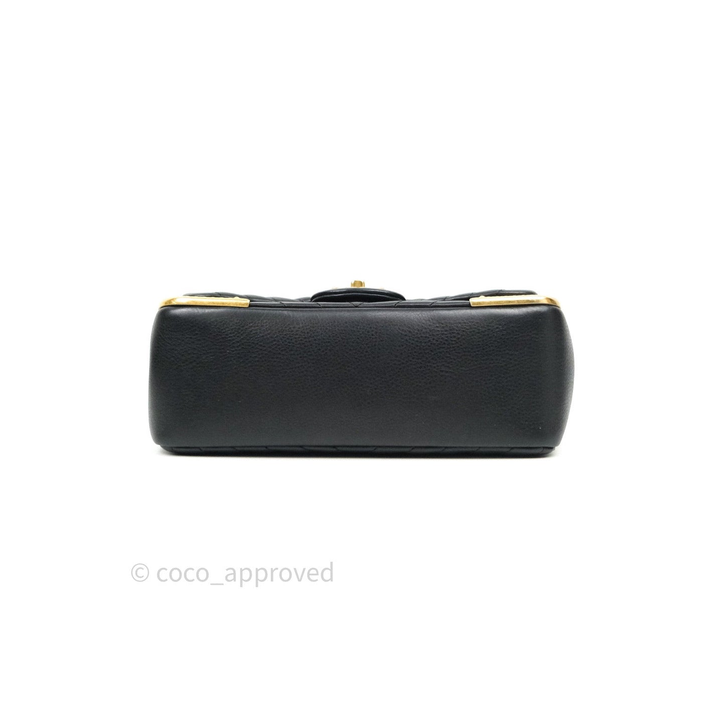 Chanel Chevron Rock The Corner Mini Black Calfskin Gold Hardware 18A