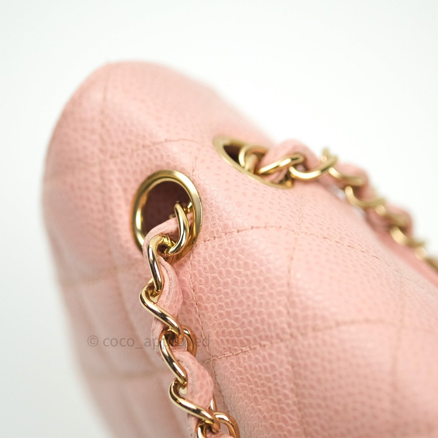 Chanel Classic M/L Medium Double Flap Bag Pink Caviar 24K Gold Hardware