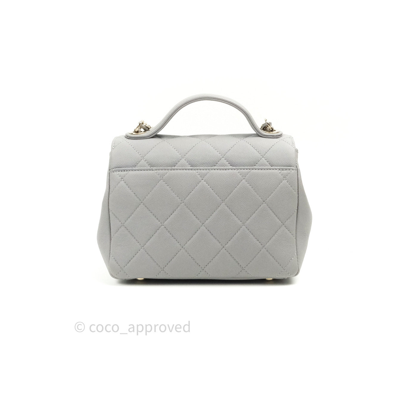 Chanel Caviar Quilted Small Business Affinity Flap Grey Light Gold Hardware