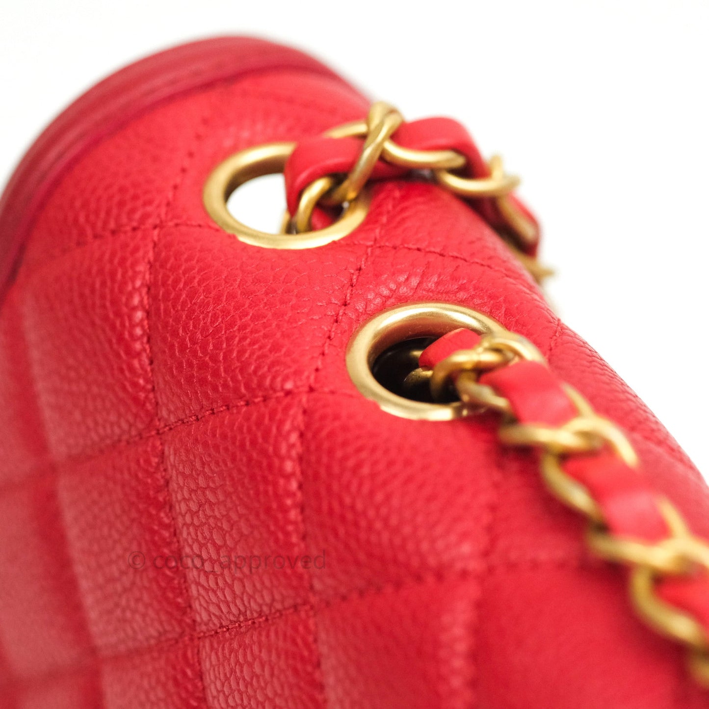 Chanel Quilted Medium CC Filigree Flap Red Caviar