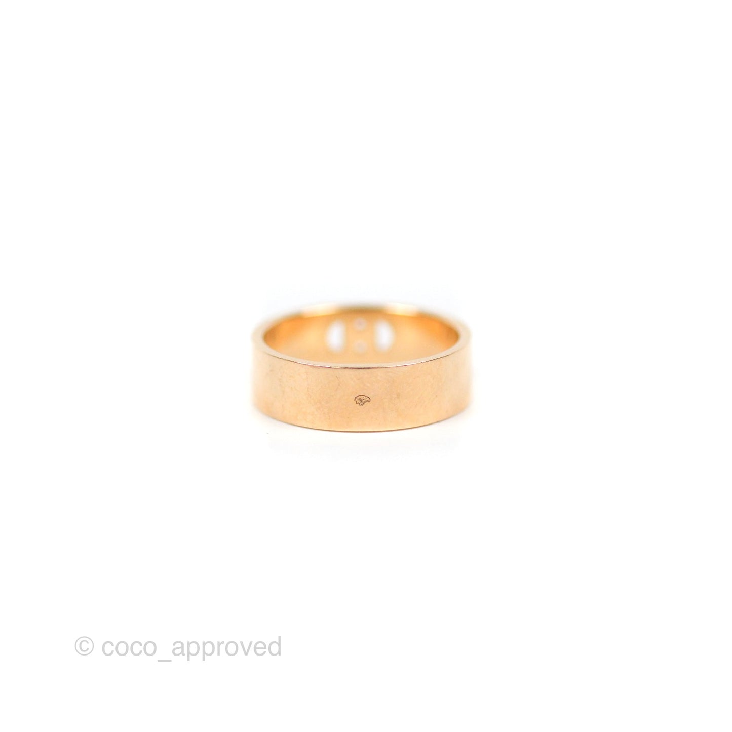 Hermes Rose Gold Diamond H d'ancre Ring 51
