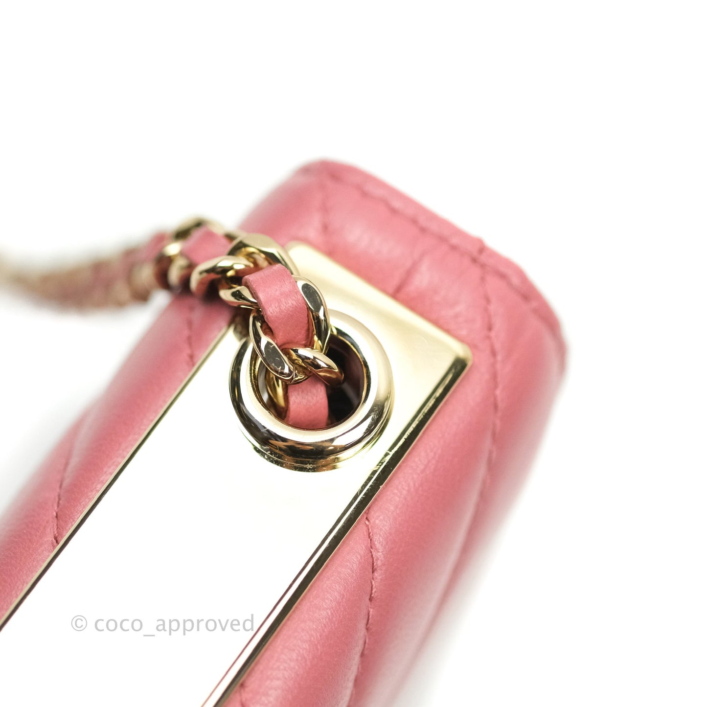 Chanel Trendy CC WOC Wallet on Chain Chevron Pink Lambskin Gold Hardware