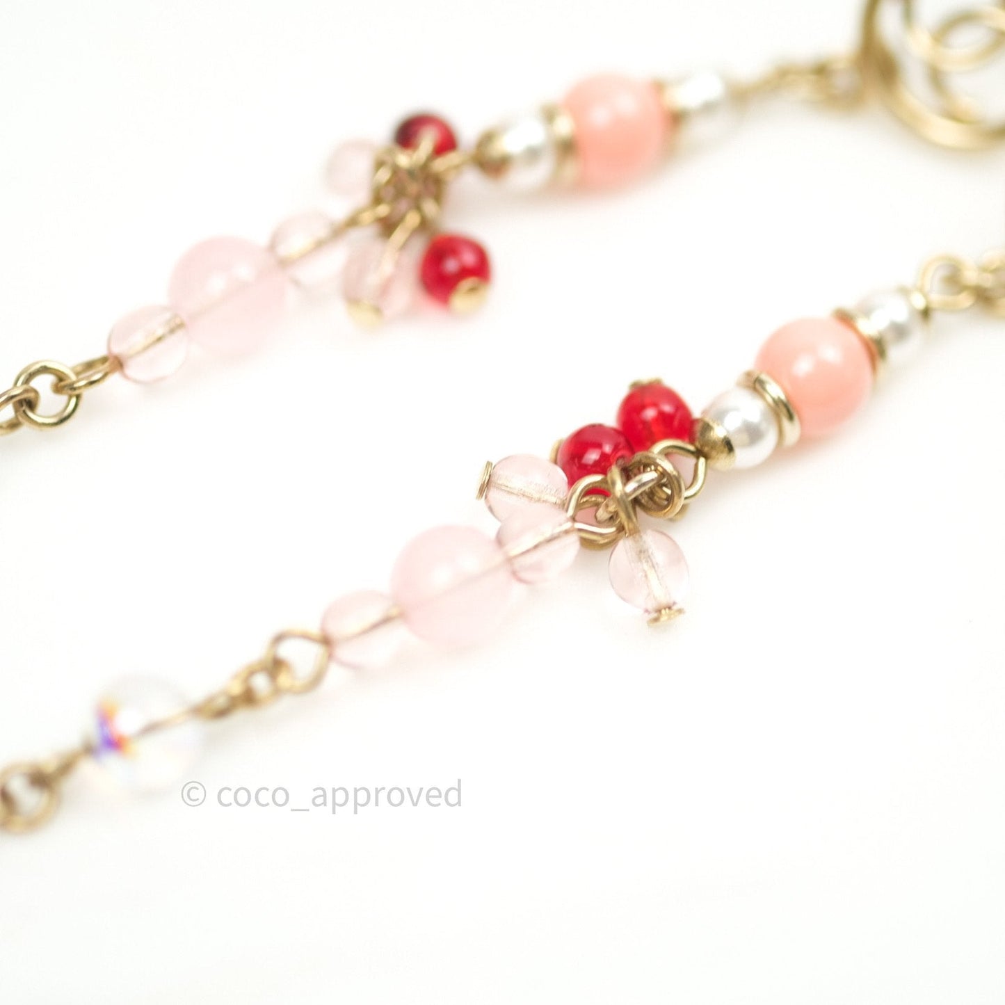 Chanel Long Drop Crystal Earrings Gold 20B