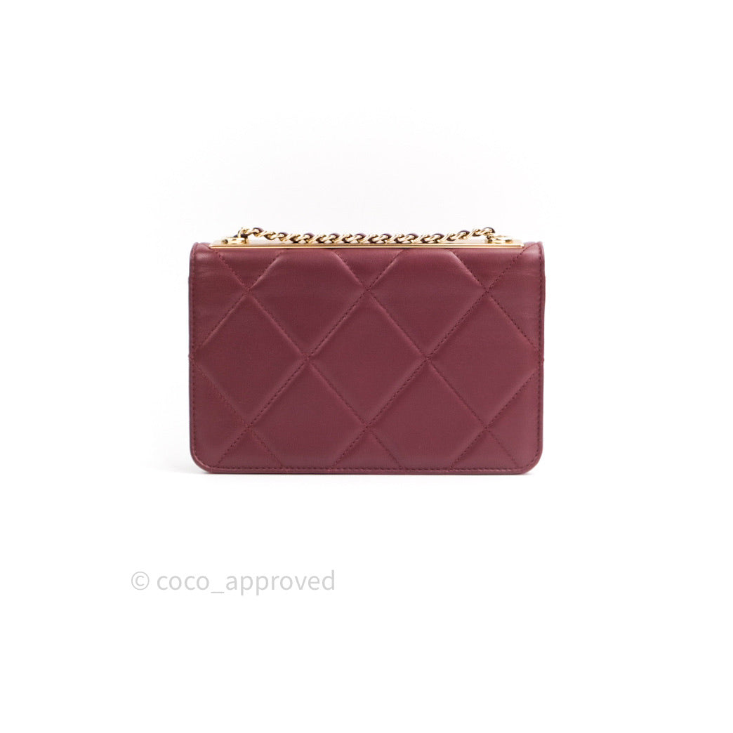 Chanel Trendy CC WOC Wallet on Chain Burgundy Lambskin Gold Hardware
