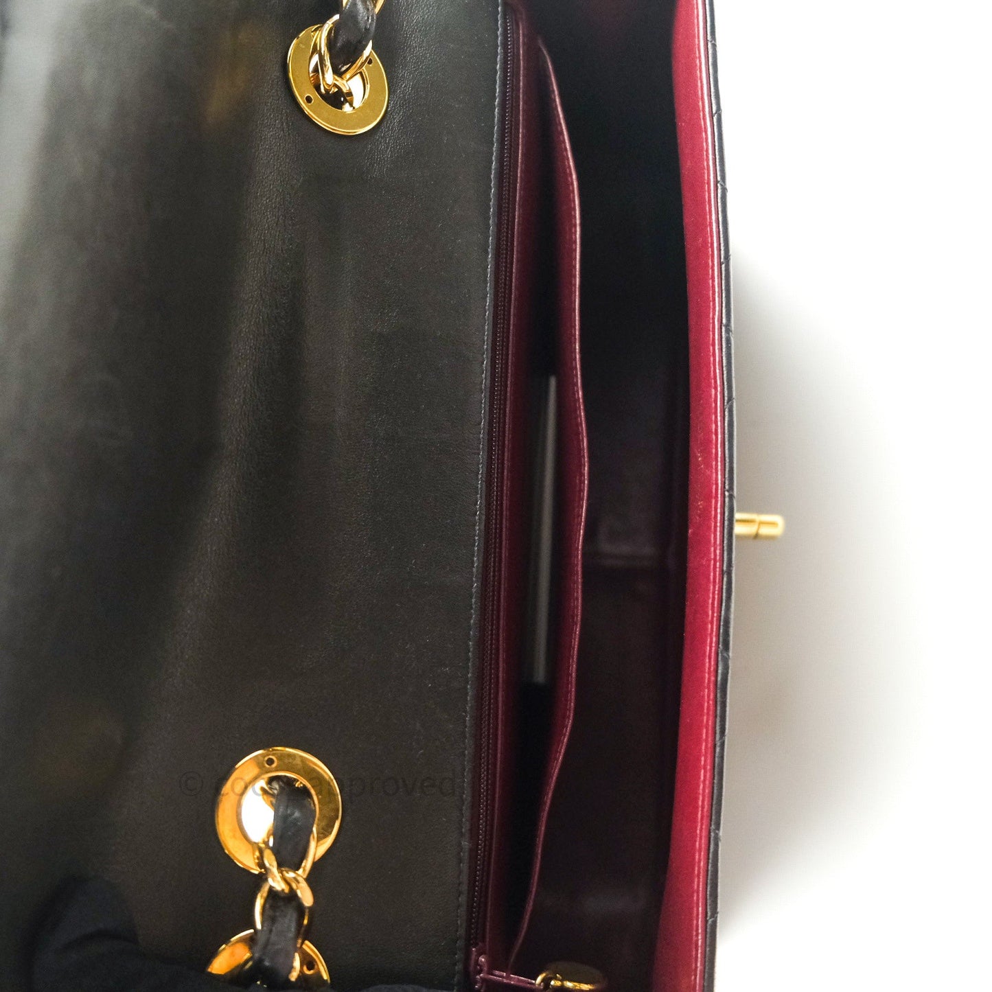 Chanel Vintage XL Jumbo Single Flap Black Lambskin 24K Gold Hardware