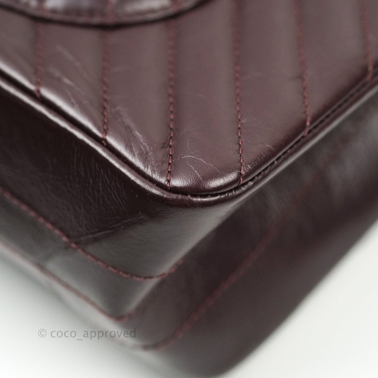 Chanel Reissue Chevron Dark Red Burgundy Aged Calfskin Gold Hardware 226