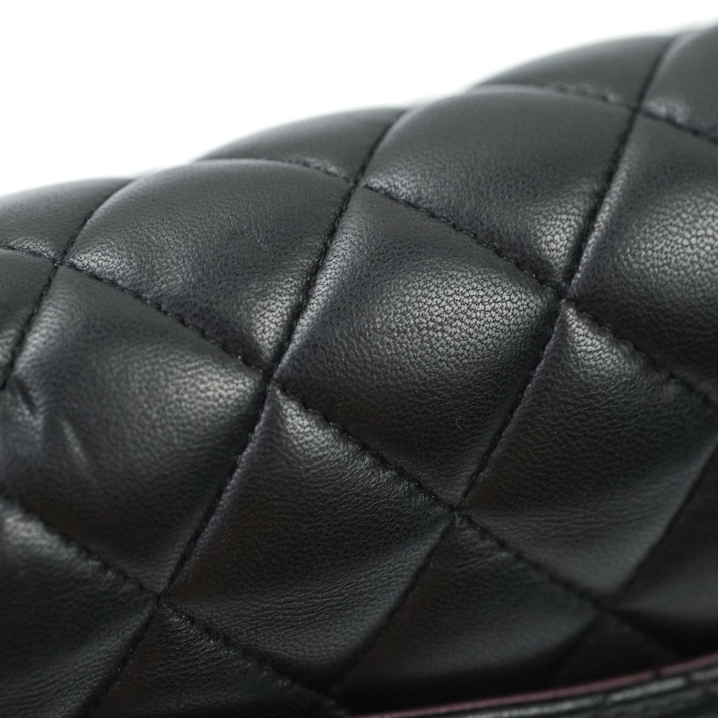 Chanel Classic M/L Medium Double Flap Bag Black Lambskin Gold Hardware