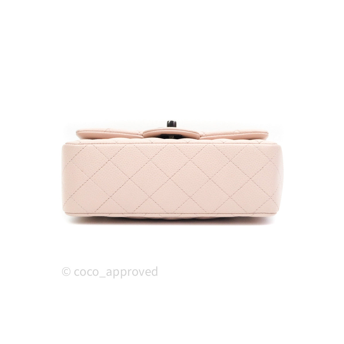 Chanel Quilted Mini Rectangular Sakura Pink Caviar Ruthenium Hardware