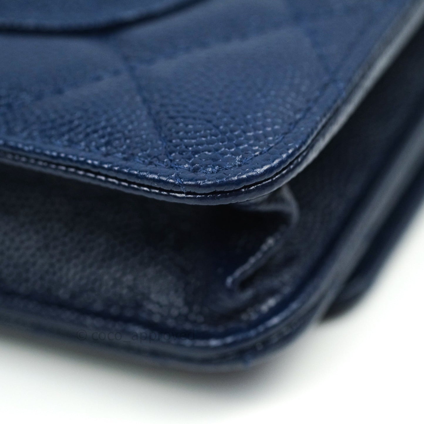 Chanel Quilted Wallet on Chain WOC Navy Caviar Gold Hardware