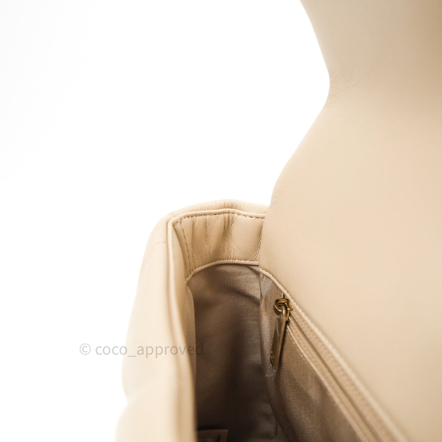 Chanel 19 Small Beige Goatskin Mixed Hardware