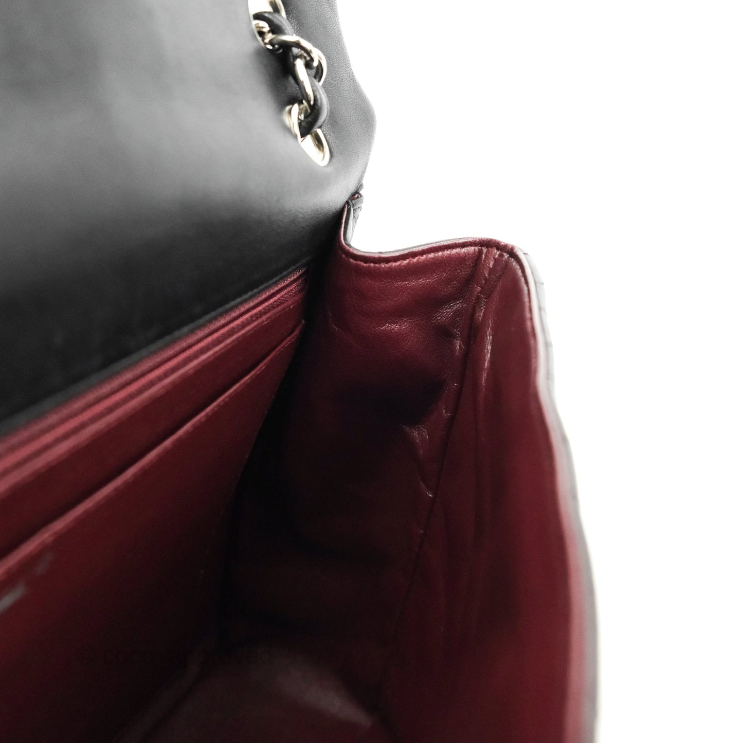 Chanel Quilted Single Flap Maxi Flap Black Lambskin Silver Hardware