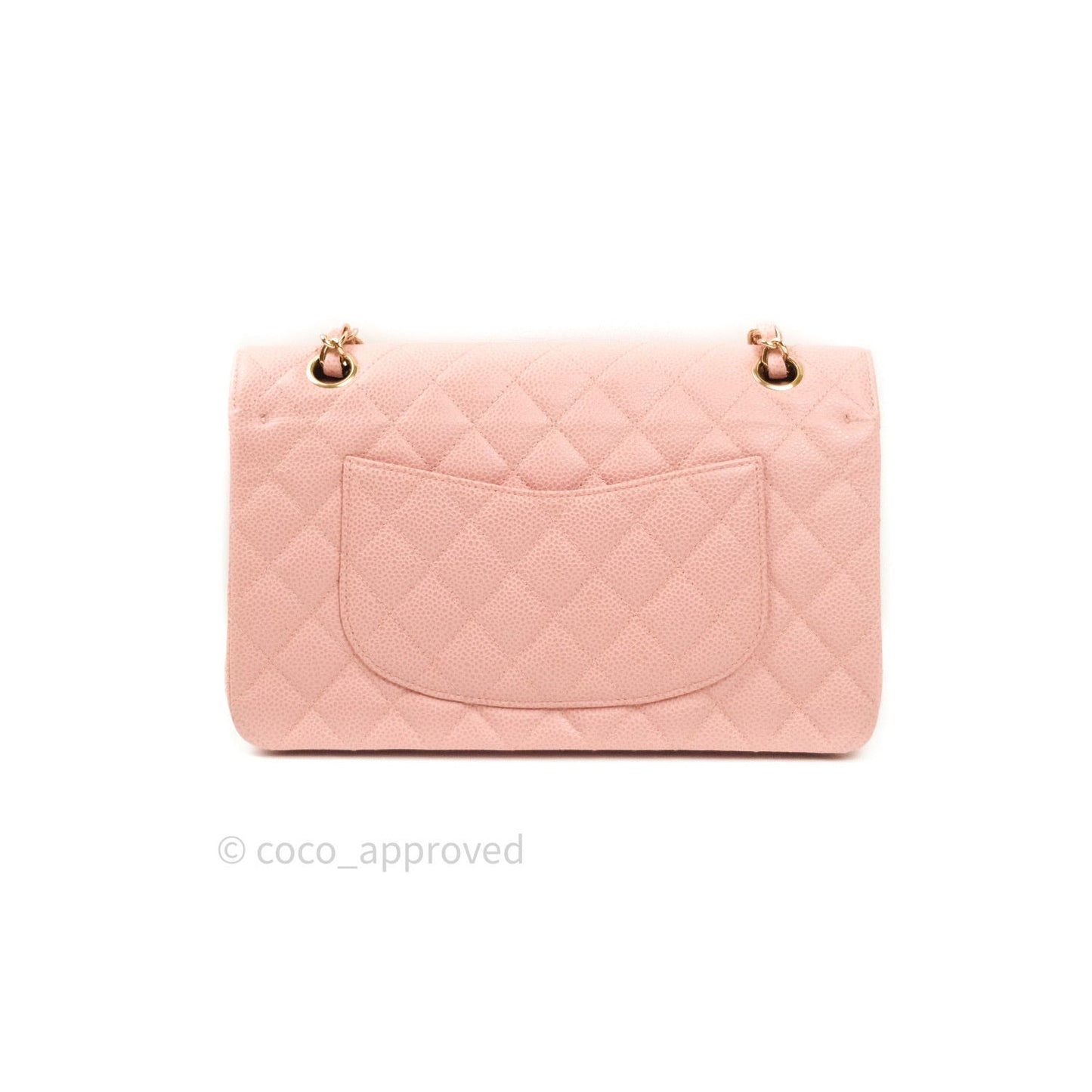 Chanel Classic M/L Medium Double Flap Bag Pink Caviar 24K Gold Hardware