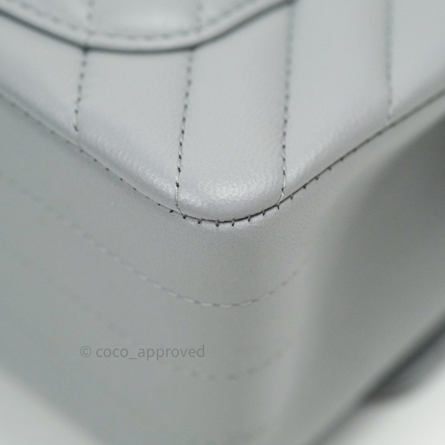 Chanel Quilted Mini Rectangular Grey Lambskin Gold Hardware