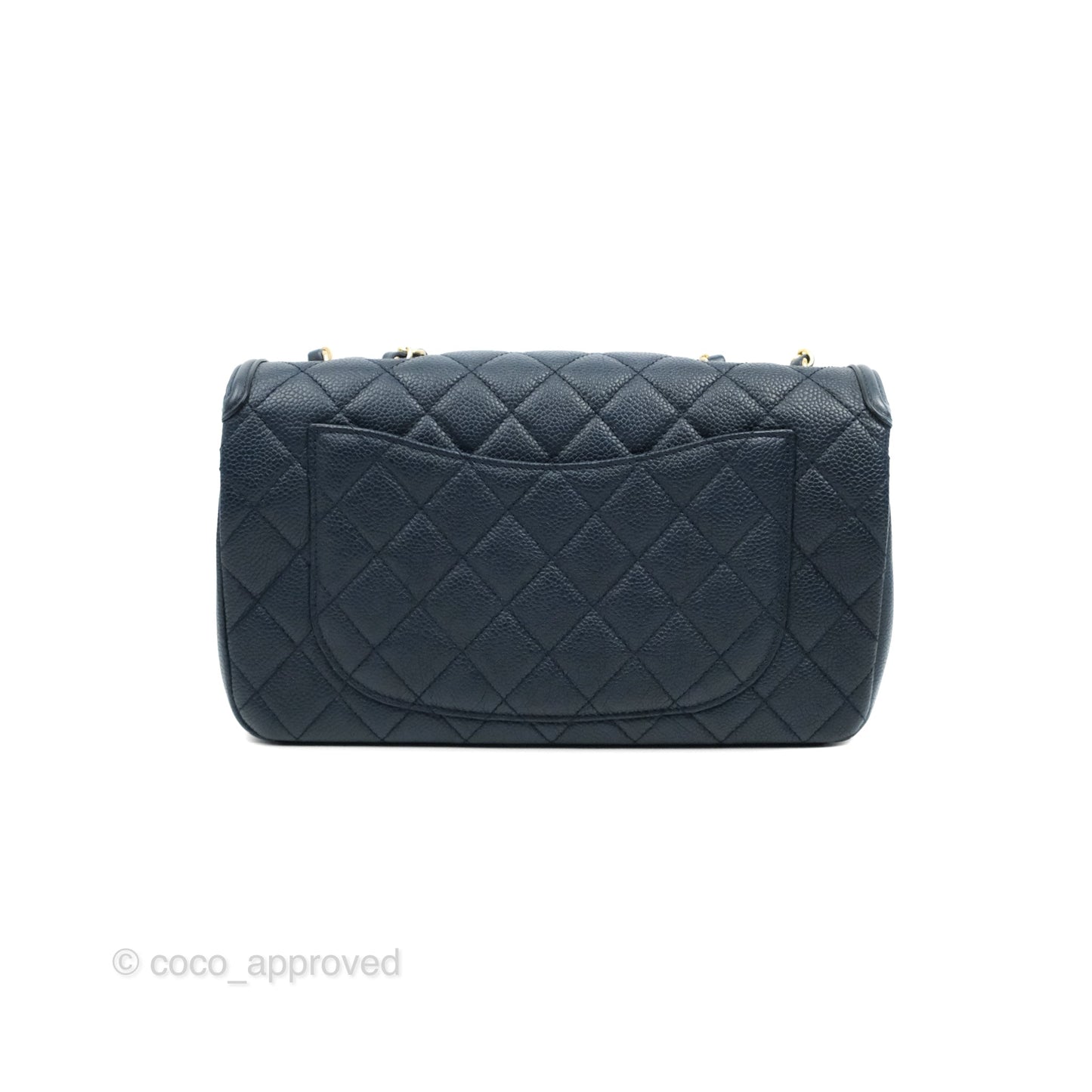 Chanel Quilted Medium CC Filigree Flap Navy Caviar Aged Gold Hardware