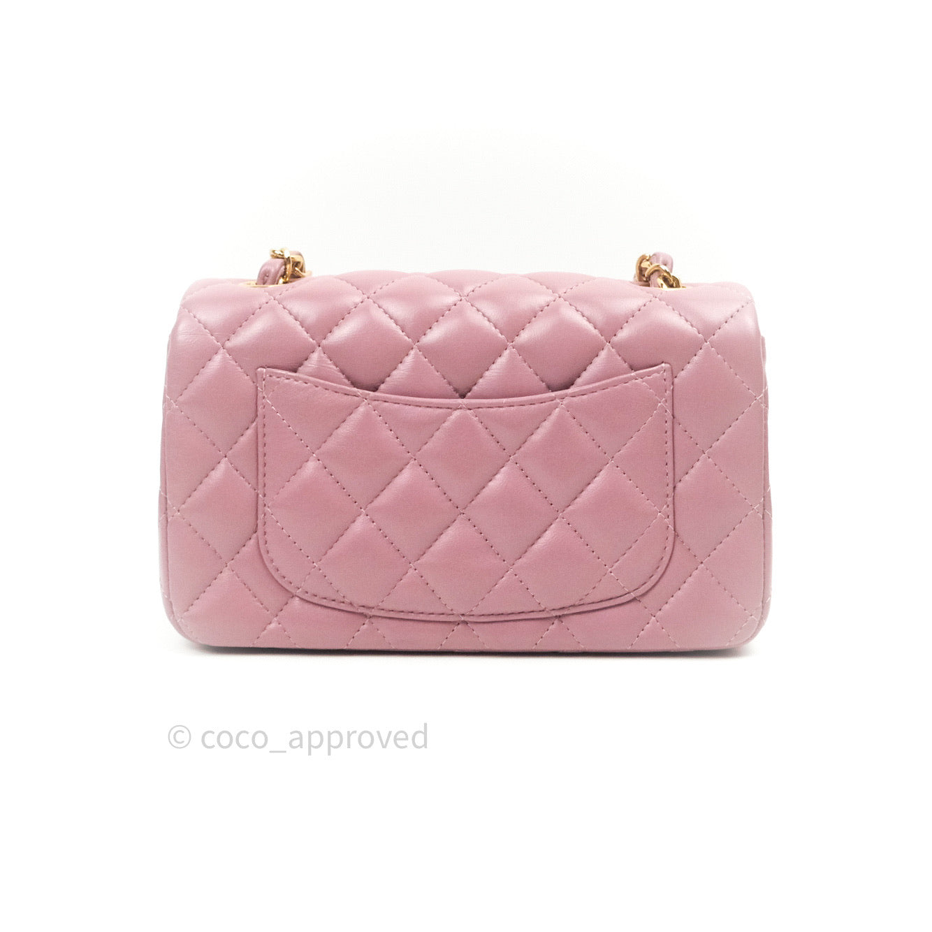 Chanel Quilted Mini Rectangular Pink Lambskin Gold Hardware