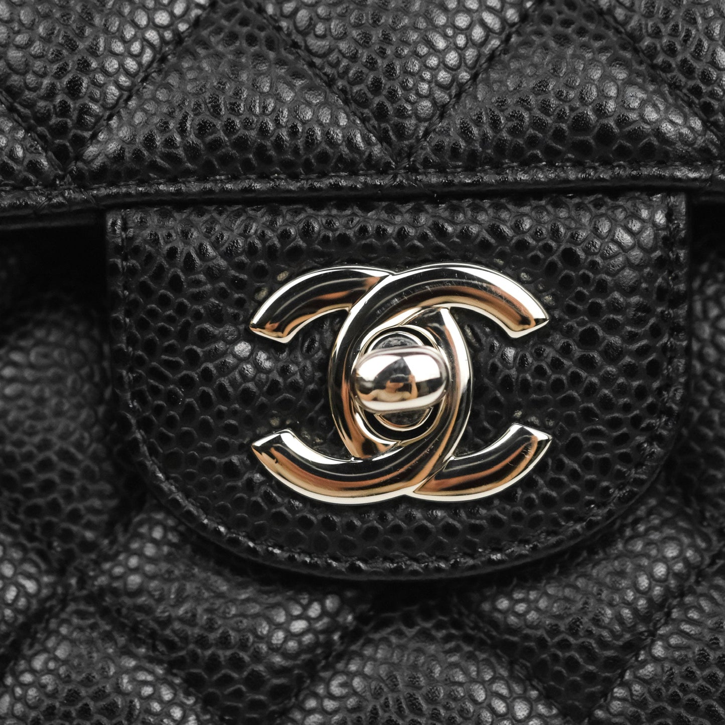Chanel Small Classic Flap Quilted Black Caviar Silver Hardware