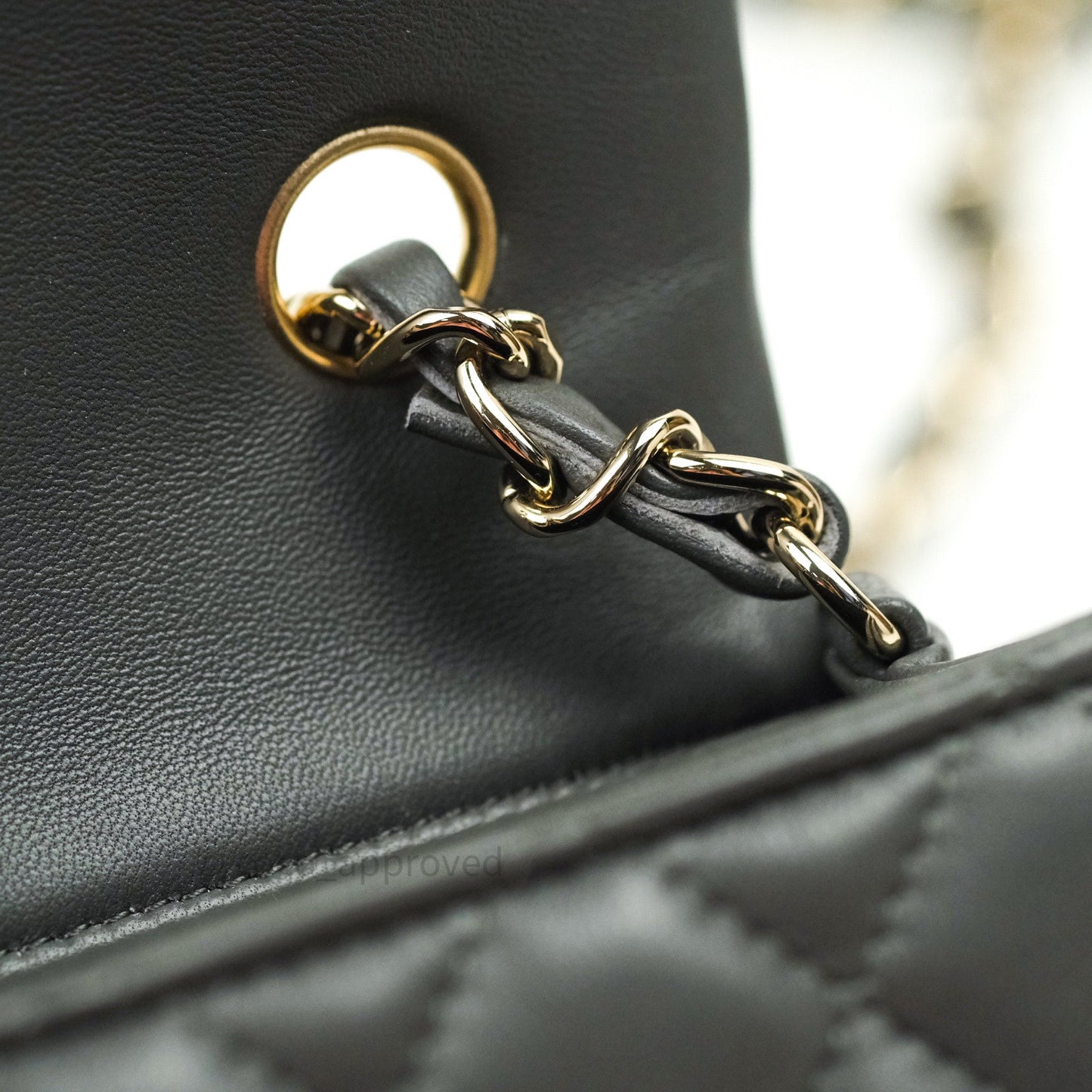 Chanel Quilted Mini Rectangular Dark Grey Lambskin Gold Hardware