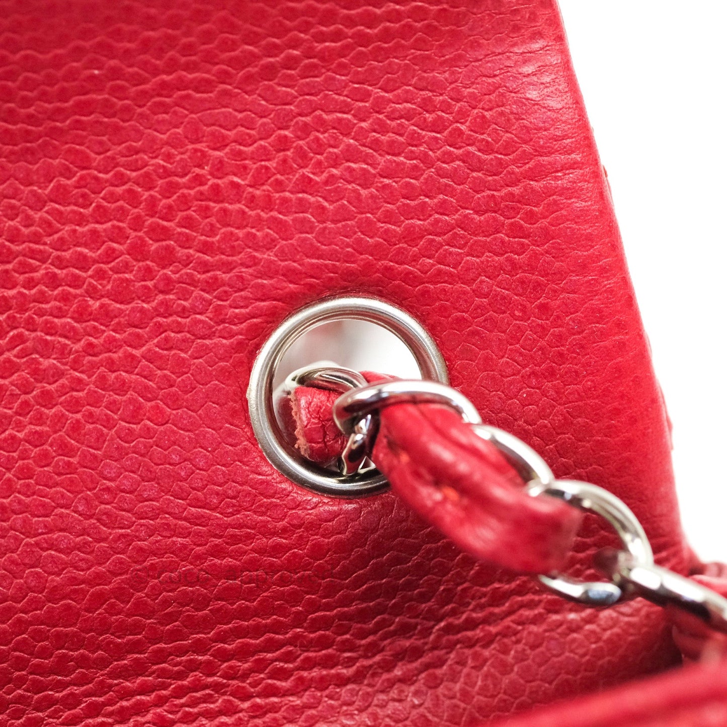 Chanel Quilted Mini Rectangular Red Caviar Silver Hardware