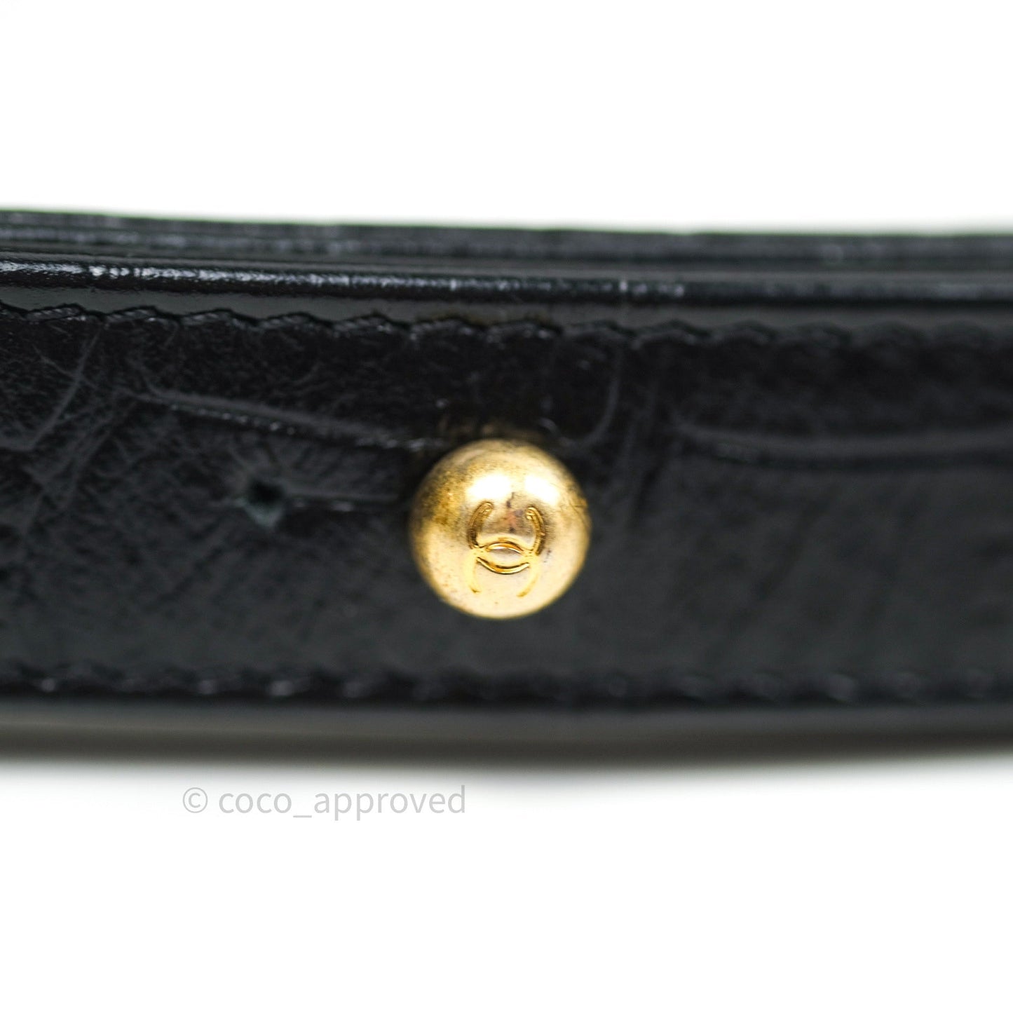 Chanel Crocodile Embossed Calfskin Small Gabrielle Cocodile Hobo Black